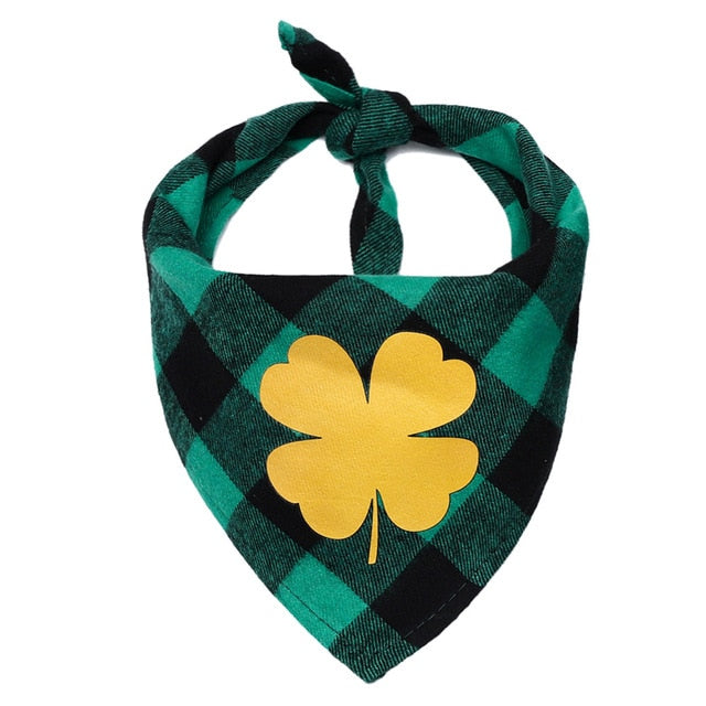 Dog Bandana st Patricks Day Pet Saliva Scarf Pet Bibs for Pets for Irish Festival Cotton Scarf Lucky Green Bibs