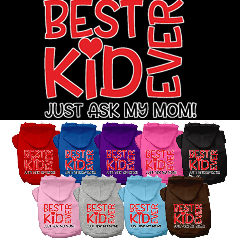 Ask My Mom Screen Print Dog Hoodie