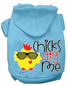 Chicks Dig Me Screen Print Dog Hoodie