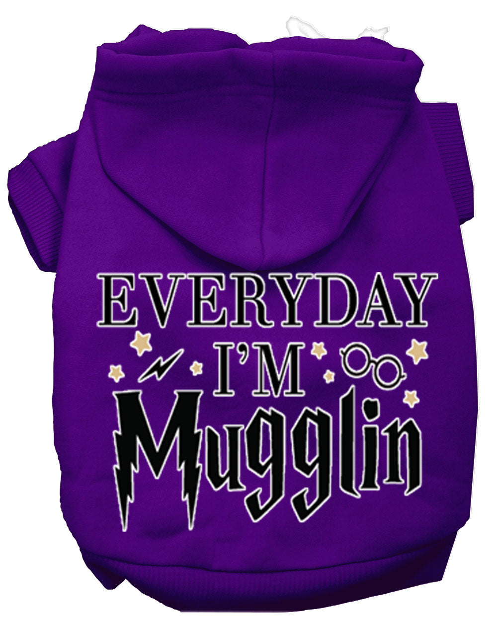 Everyday I'm Mugglin Screen Print Dog Hoodie