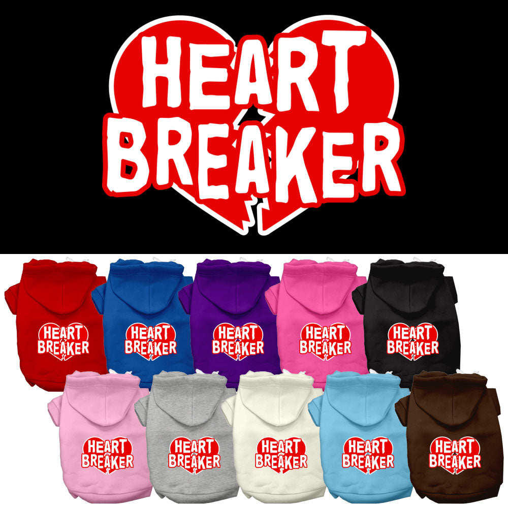 Heart Breaker Screen Print Pet Hoodies