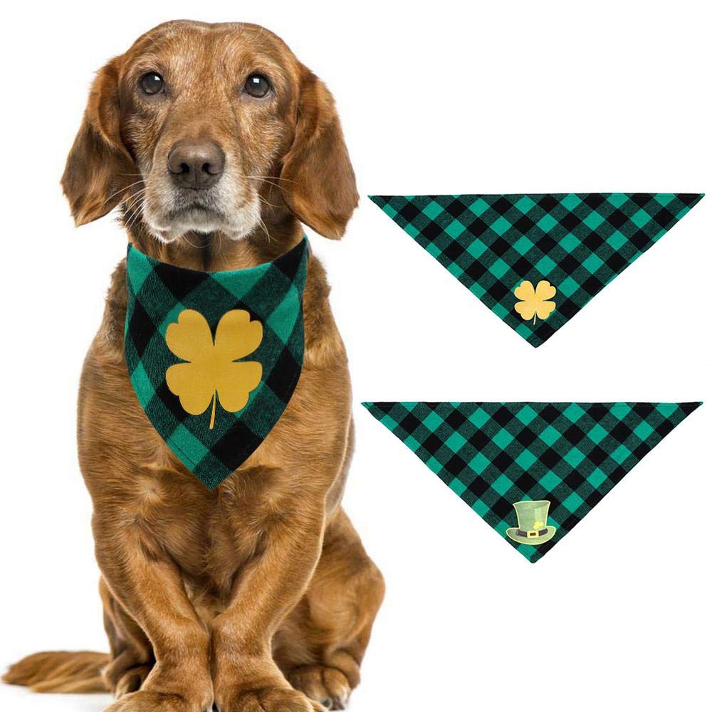 Dog Bandana st Patricks Day Pet Saliva Scarf Pet Bibs for Pets for Irish Festival Cotton Scarf Lucky Green Bibs
