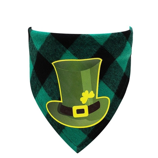 Dog Bandana st Patricks Day Pet Saliva Scarf Pet Bibs for Pets for Irish Festival Cotton Scarf Lucky Green Bibs